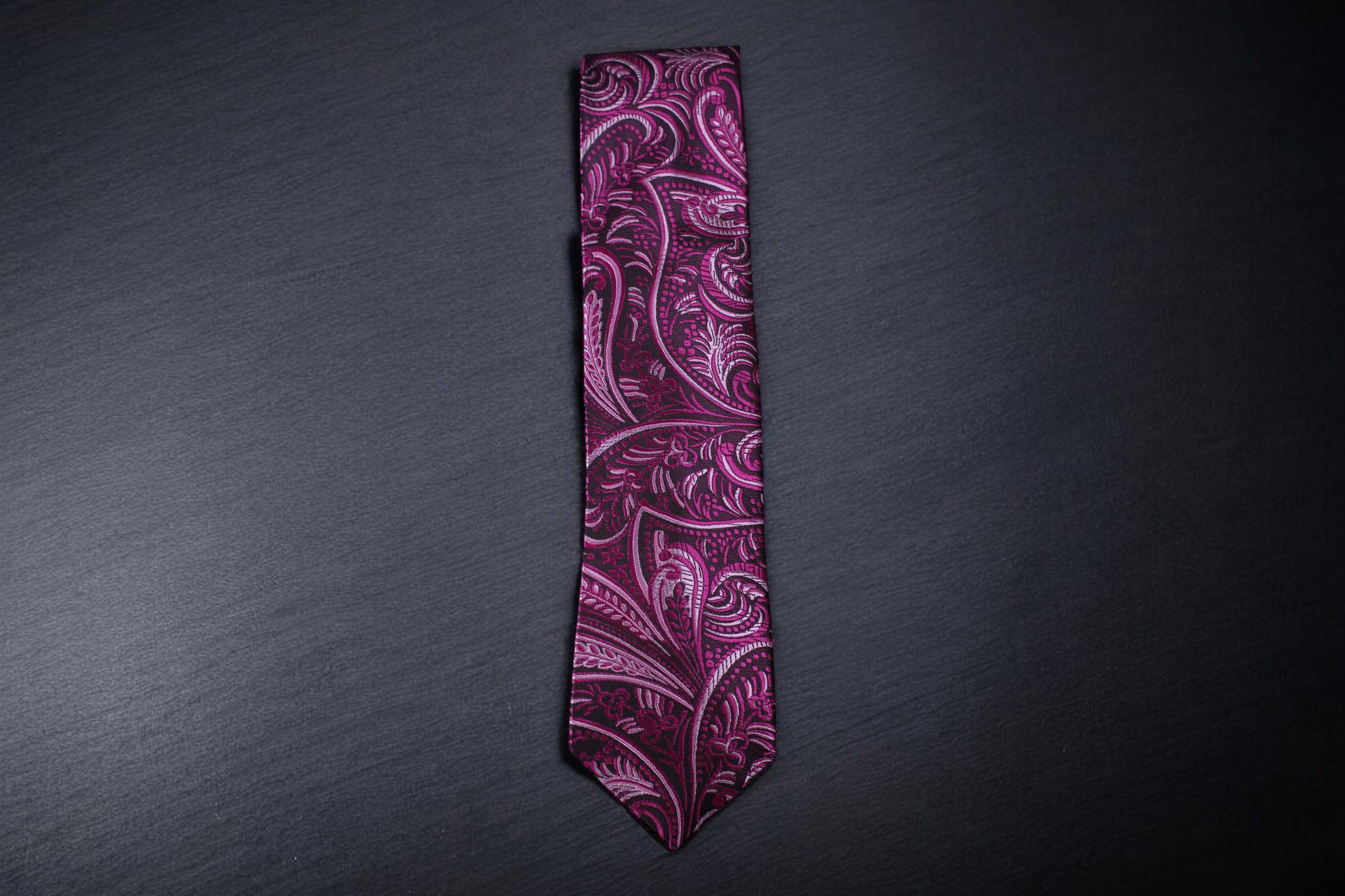 Elegant Deep Magenta Paisley Tie