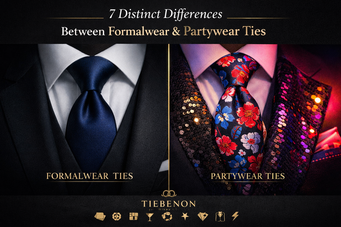 7 Distinct Differences Between Formalwear and Partywear Ties BY TIE BENON