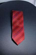 Vibrant Red & Blue Chevron Tie