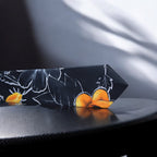 Black and Yellow Artistic Floral Tie With Pocket Square