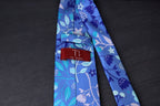 Multicolor Blue Floral Tie with Pocket Square