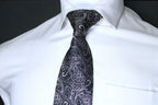 Classic Black Silver Paisley Tie
