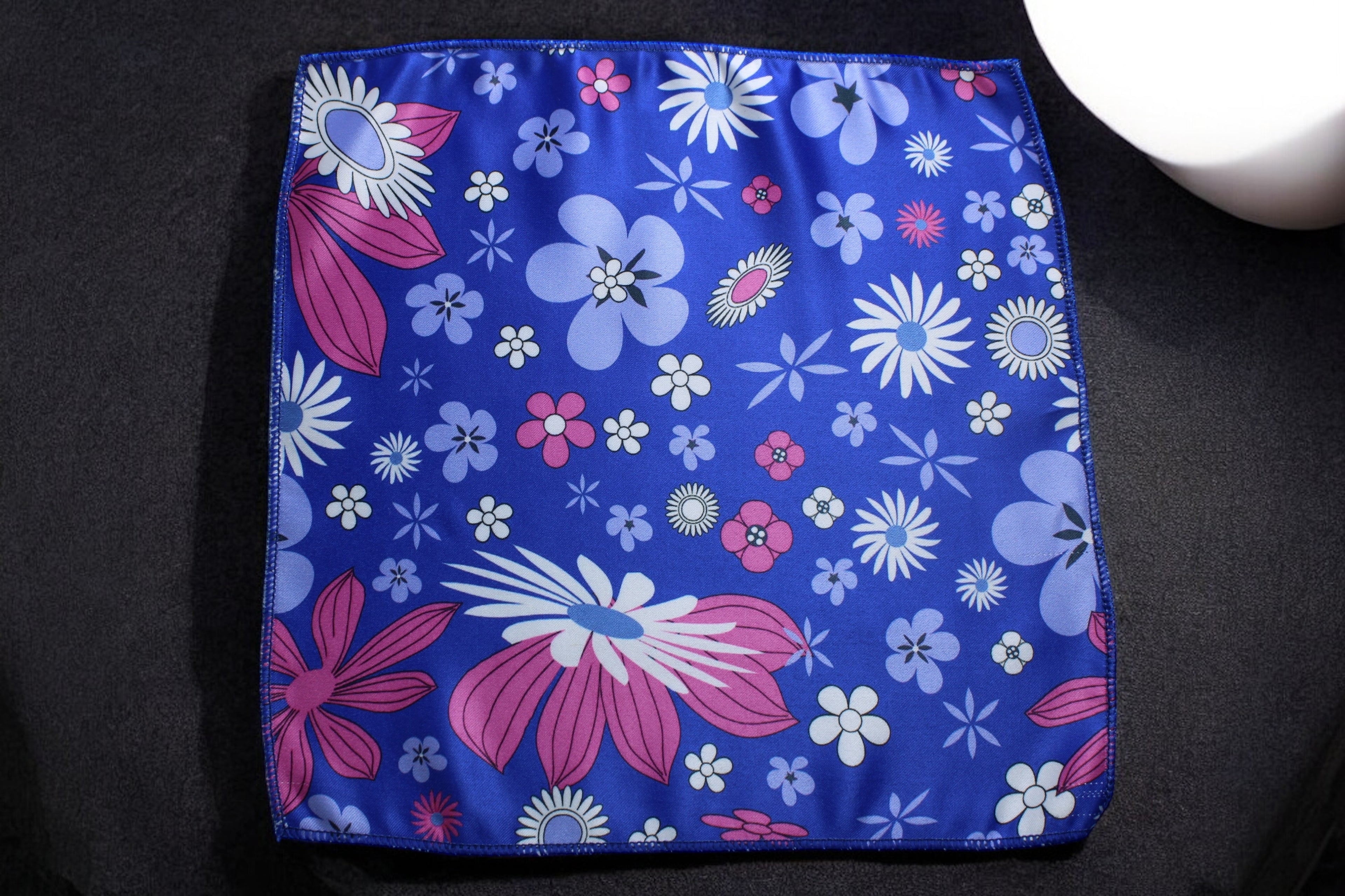 Indigo Bloom Necktie Tie With Pocket Square