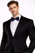 Classic Navy Blue Microsilk Bow Tie for Men