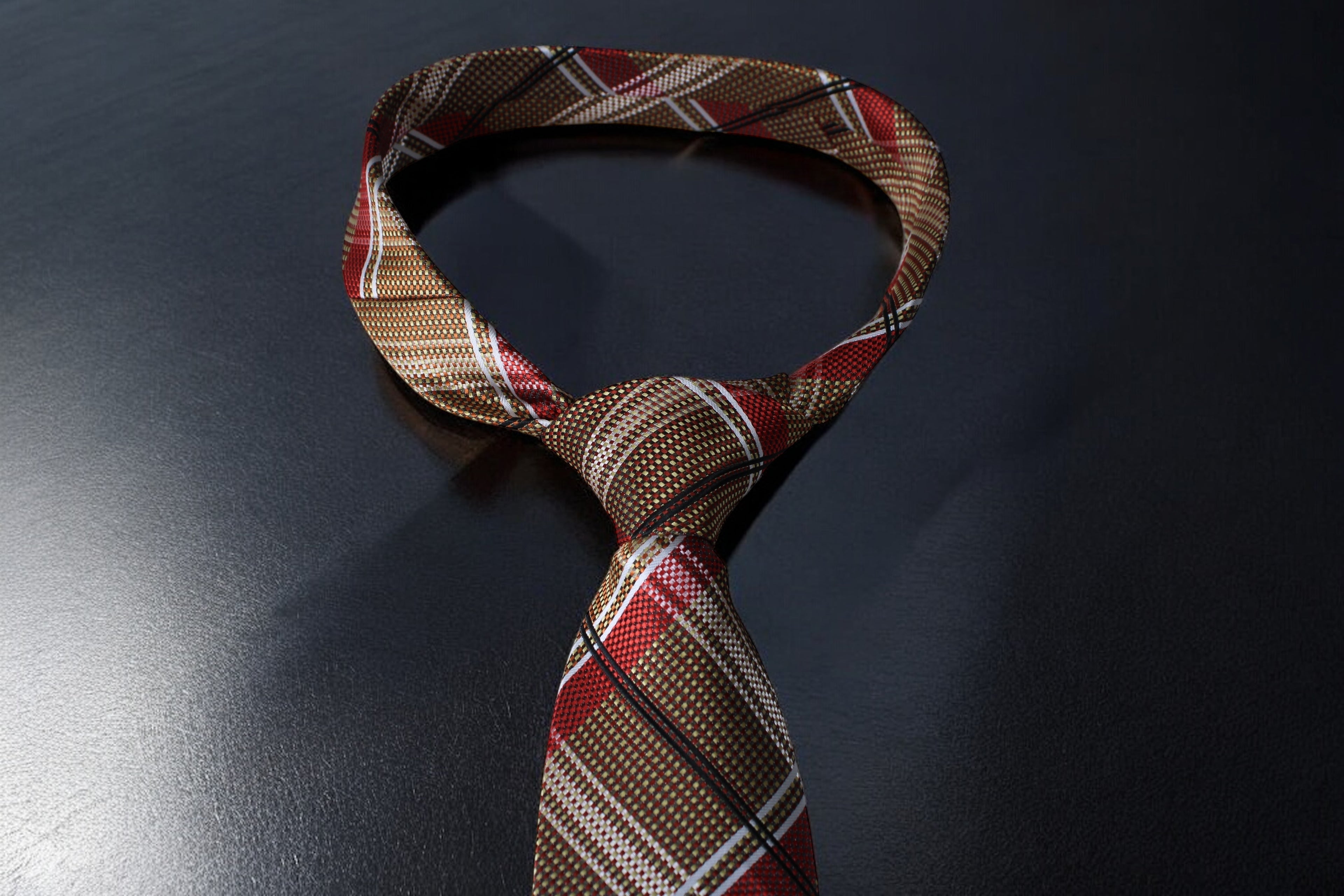 Classic Rich Gold Checkered Tie