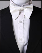 Classic White Satin Bow Tie for Men