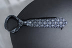 Elegant Black & Silver Patterned Tie