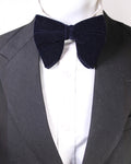 Blue Velvet Solid Butterfly Double Layered Bowtie