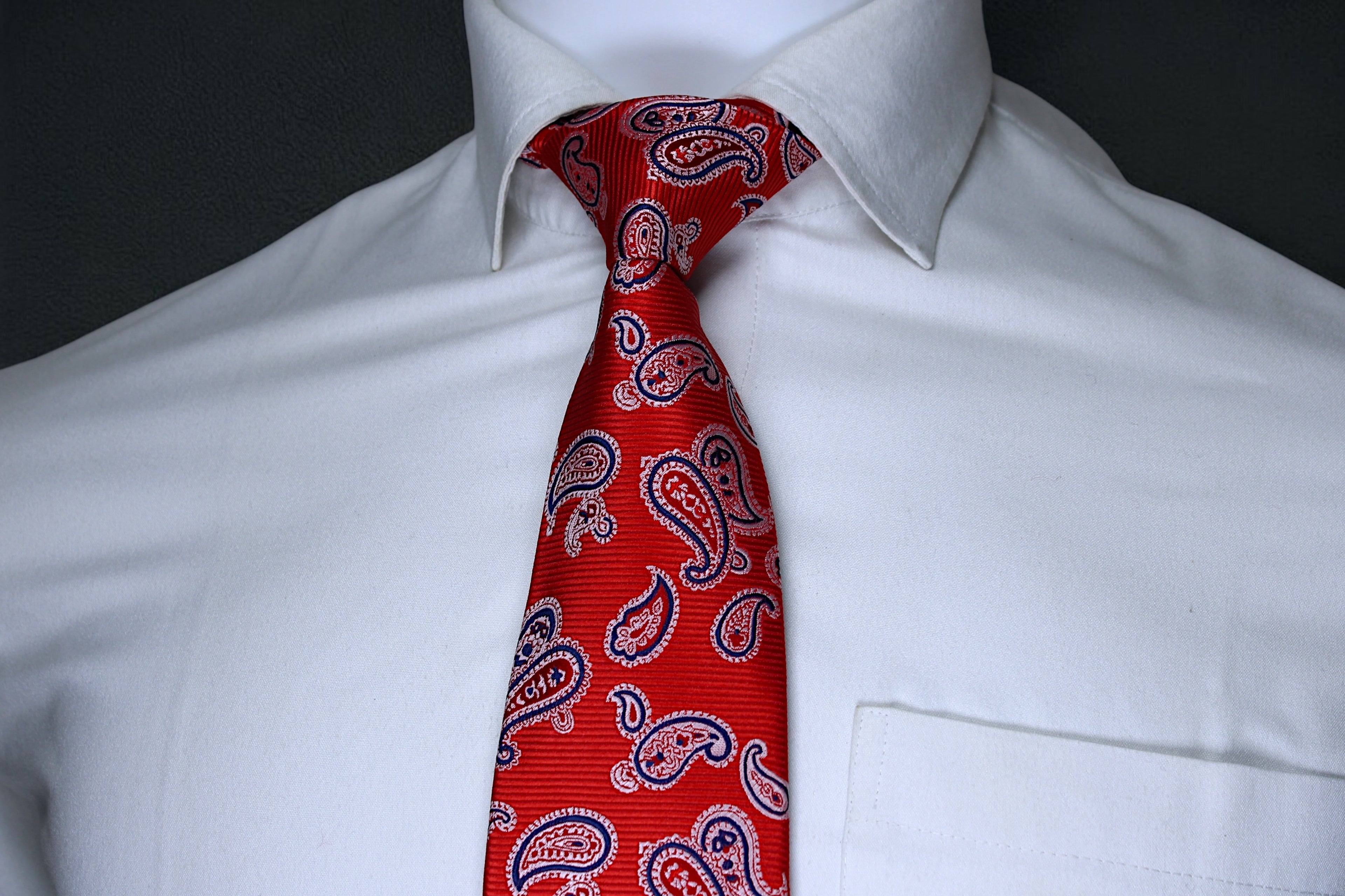 Classic Red & Blue Paisley Tie