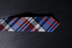 Classic Checkered Red,Blue & Gray Plaid Tie