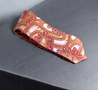 Orange Paisley Tie - Elegant Vintage Swirl Design