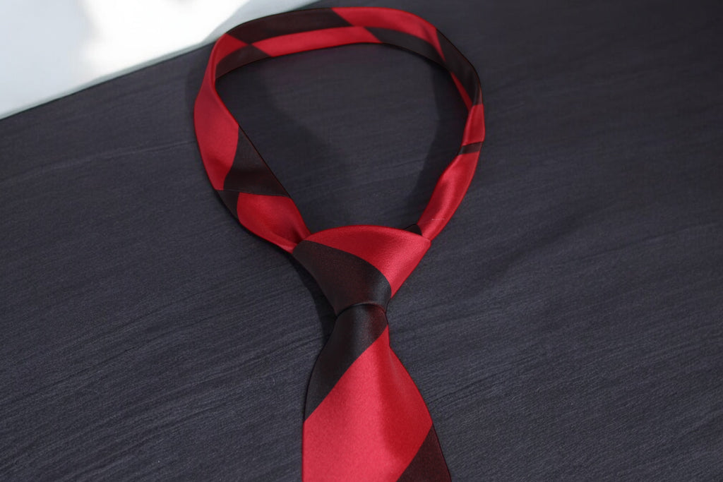 Red Maroon Classic Stripes Tie