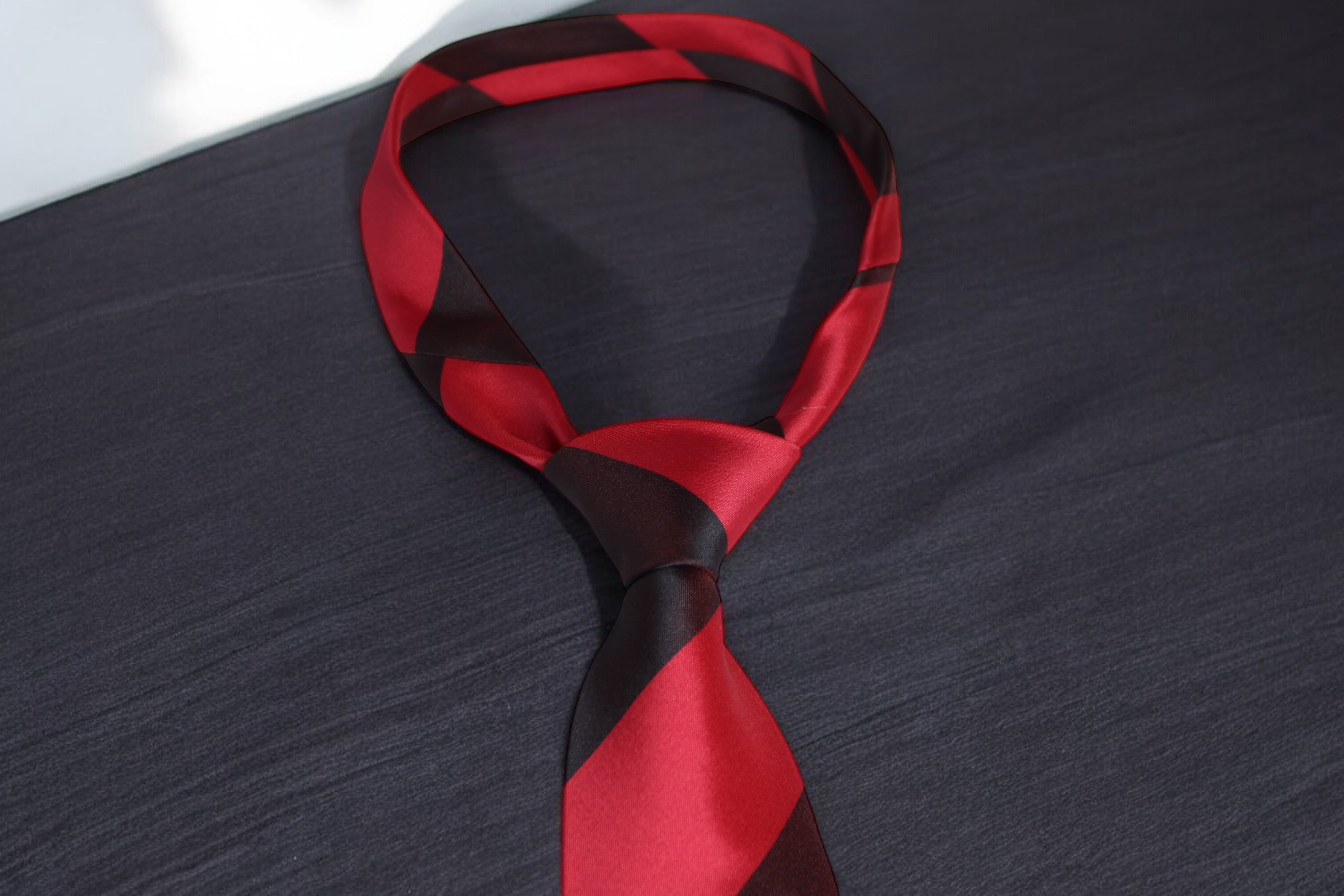 Red Maroon Classic Stripes Tie