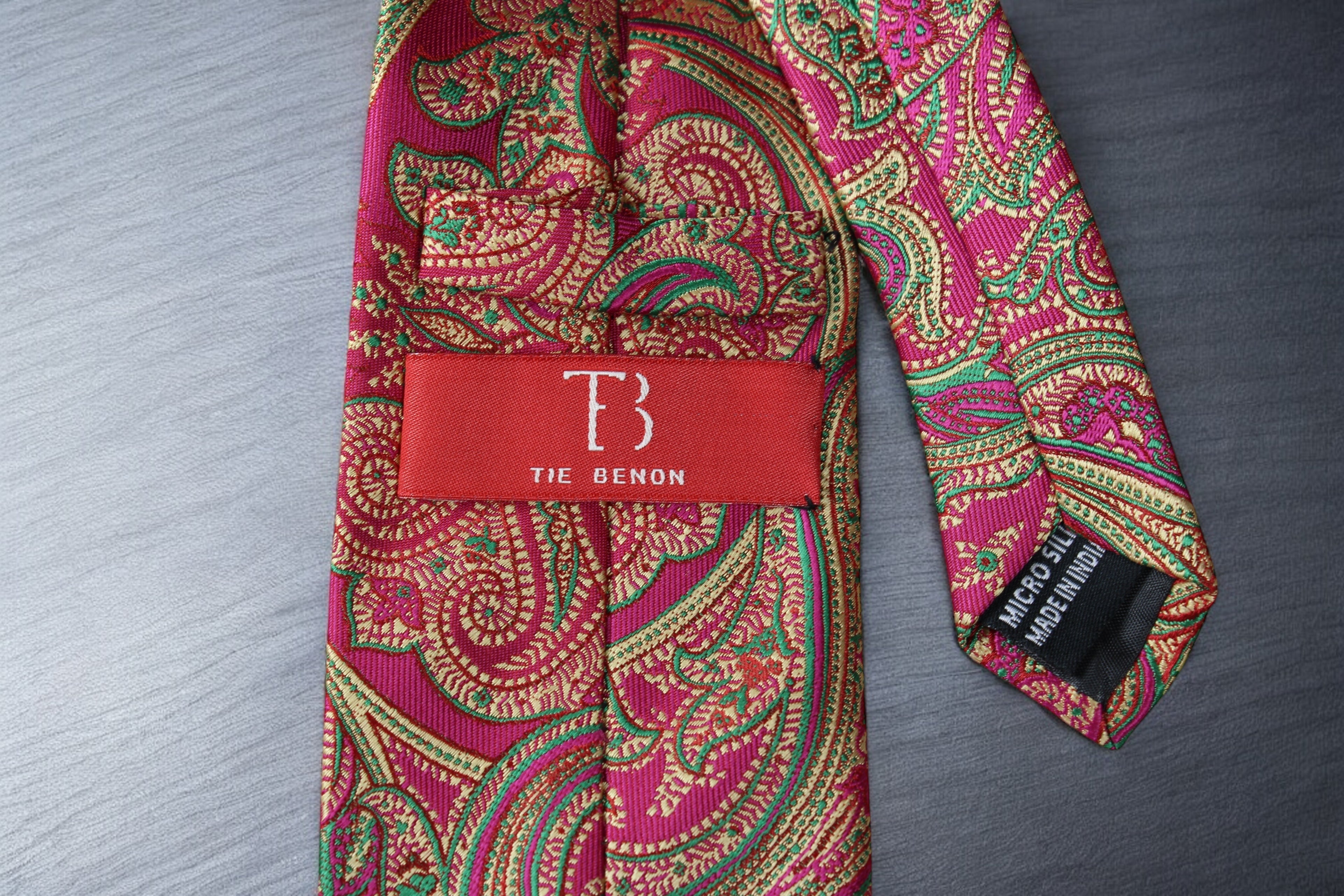 Luxurious Maroon & Gold Paisley Tie