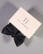 Black Solid Double Layered Bowtie
