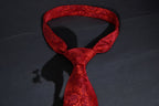 Elegant Crimson Red Floral Tie