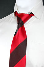 Red Maroon Classic Stripes Tie