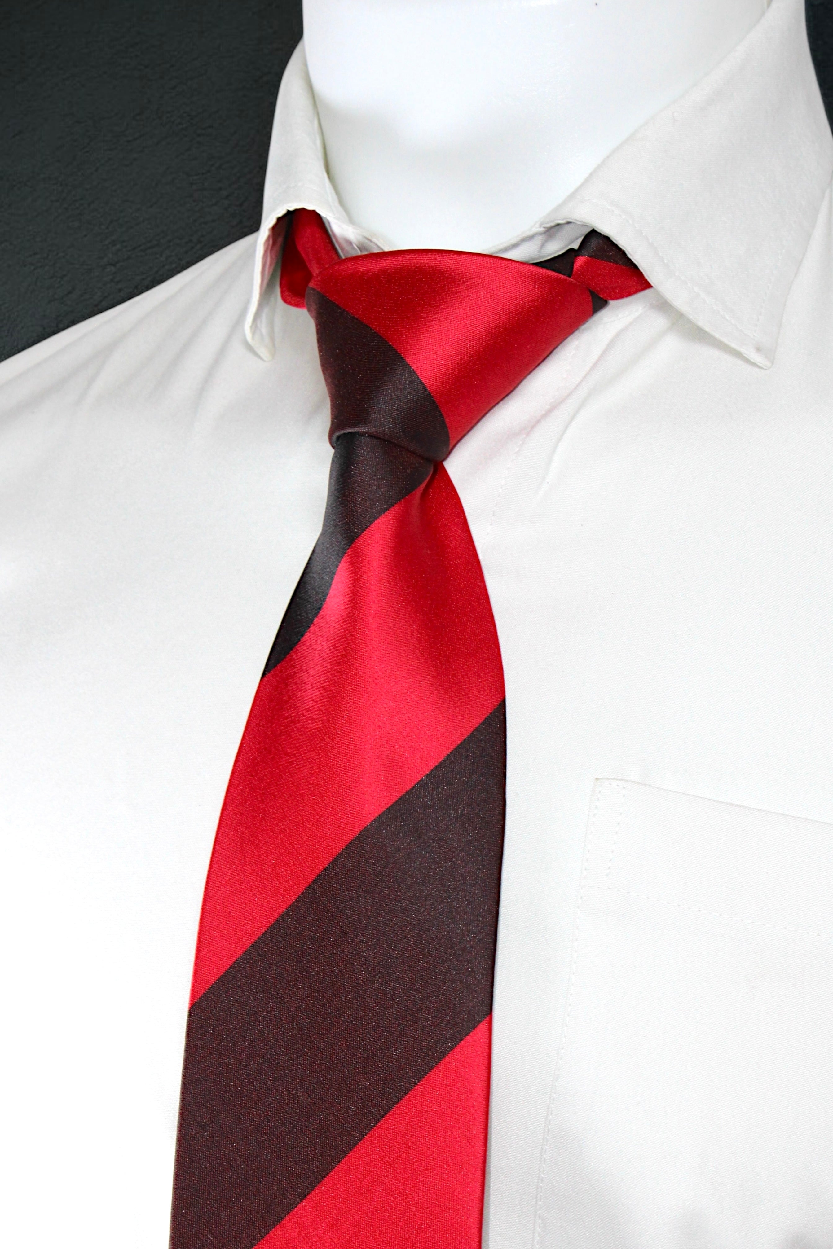Red Maroon Classic Stripes Tie