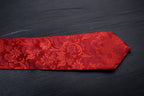 Elegant Crimson Red Floral Tie