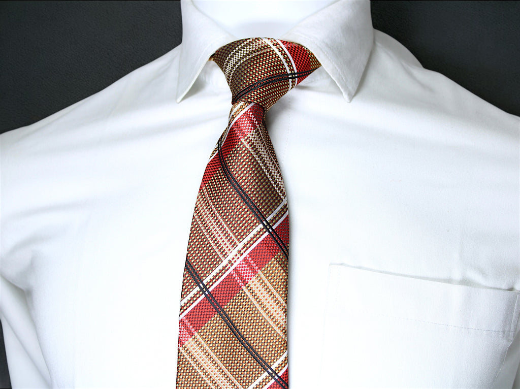 Classic Rich Gold Checkered Tie