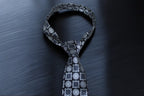 Elegant Black & Silver Patterned Tie
