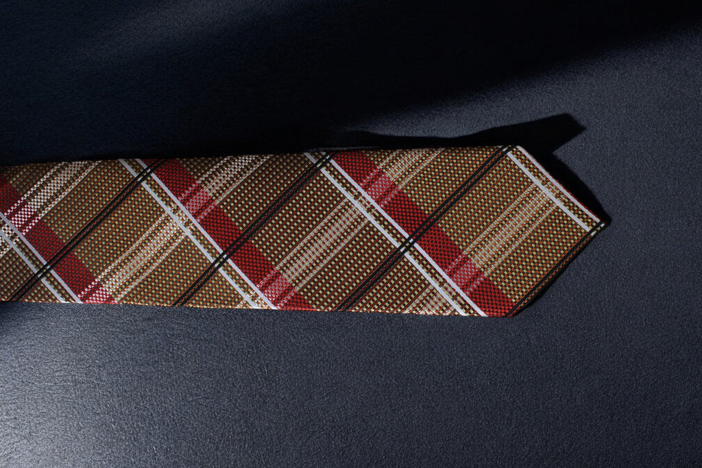 Classic Rich Gold Checkered Tie