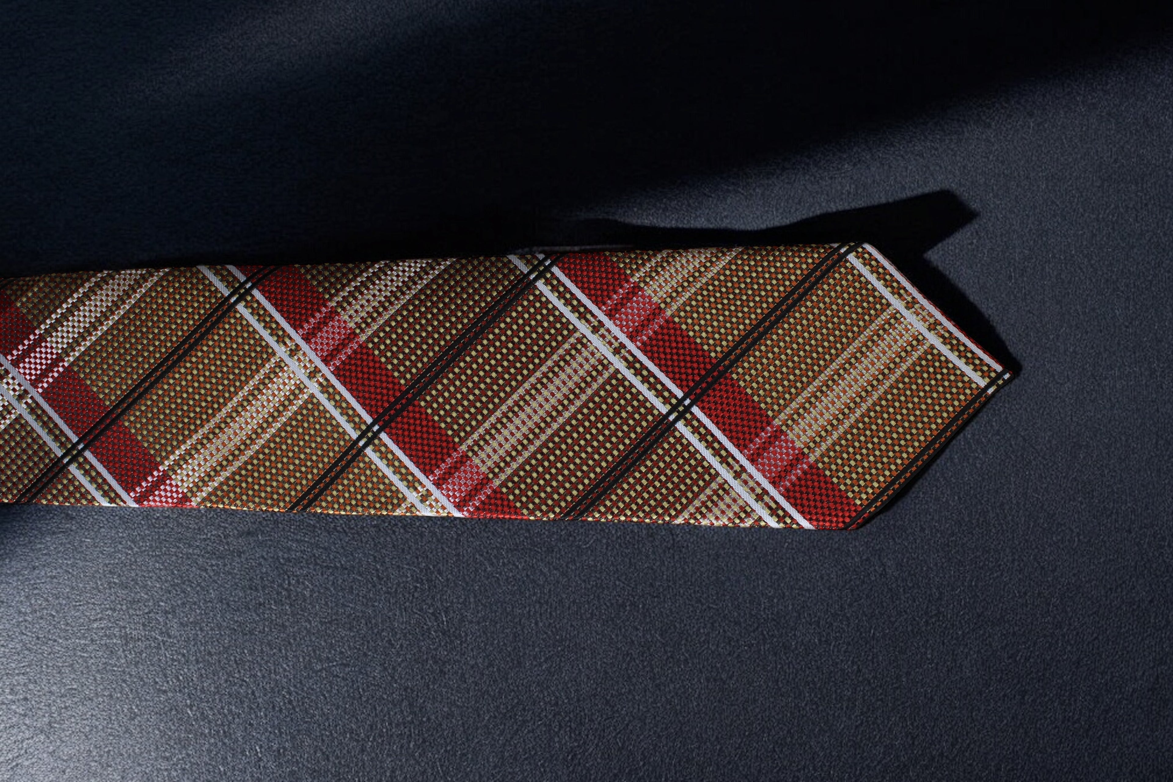 Classic Rich Gold Checkered Tie