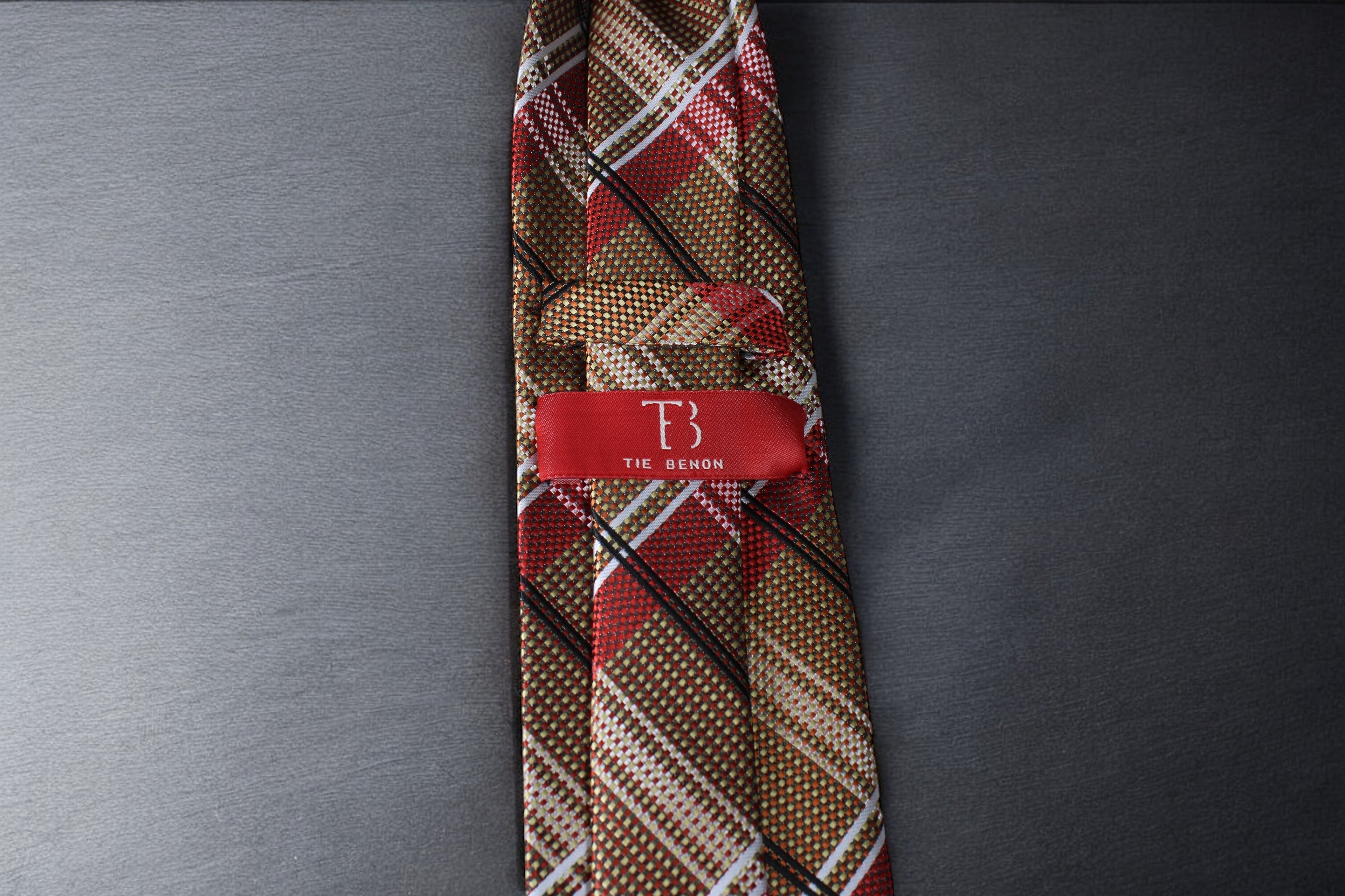 Classic Rich Gold Checkered Tie