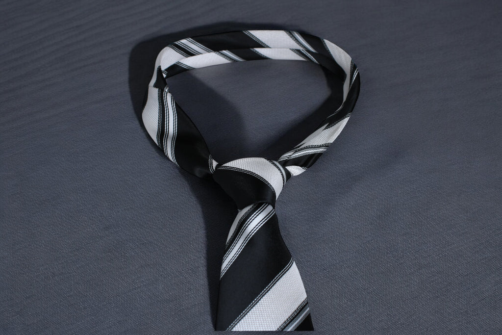 Classic Black & White Stripes Tie