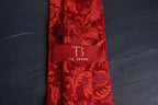 Elegant Crimson Red Floral Tie