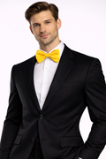 Golden Yellow Solid Double Layered Bowtie