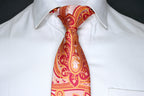 Orange Paisley Tie - Elegant Vintage Swirl Design