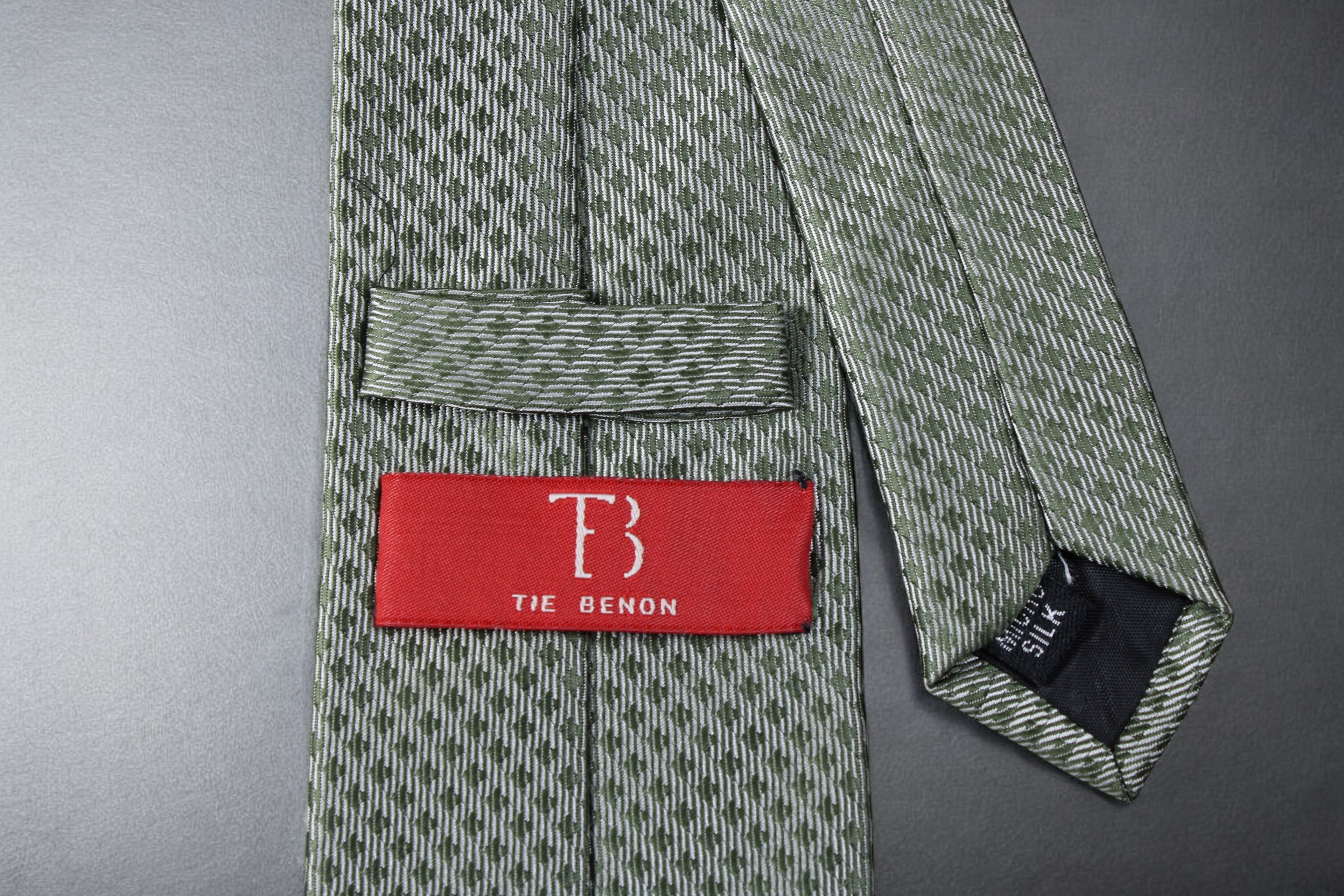 Geometric Olive Green Microsilk Tie