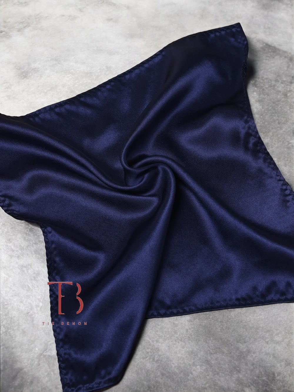 Navy Blue Solid Pocket Square