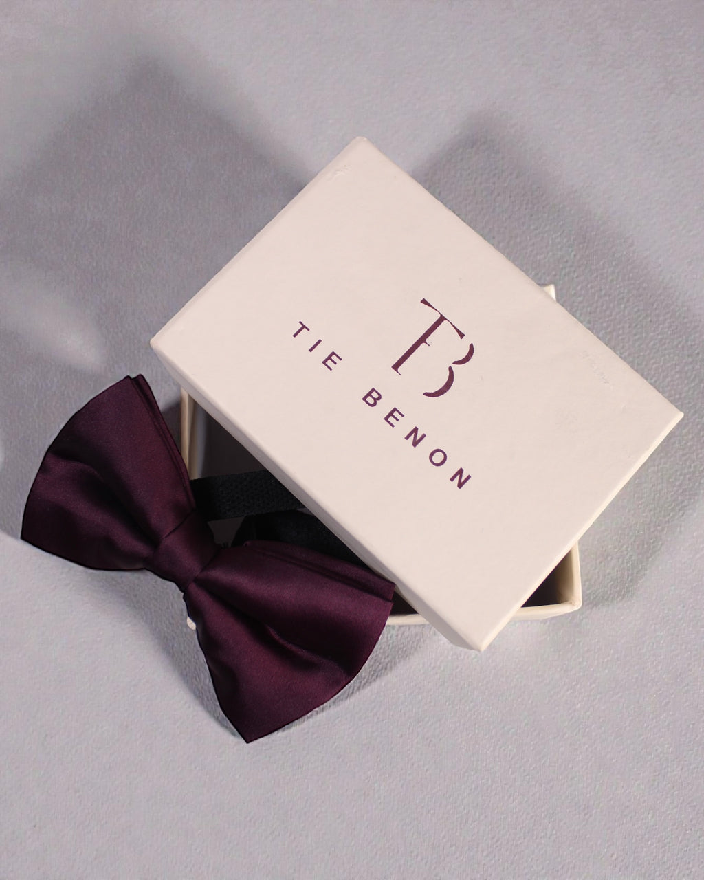 Burgundy Solid Double Layered Bowtie