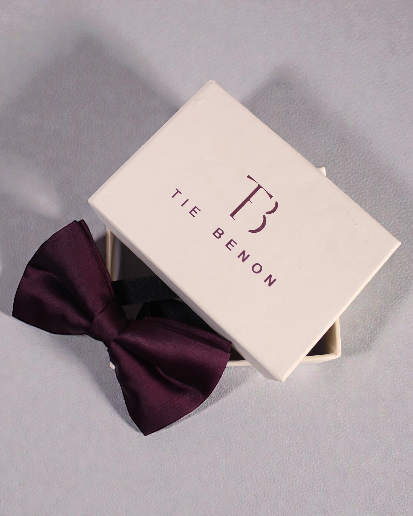 Burgundy Solid Double Layered Bowtie