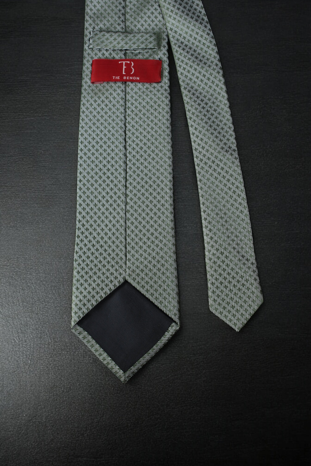 Geometric Olive Green Microsilk Tie