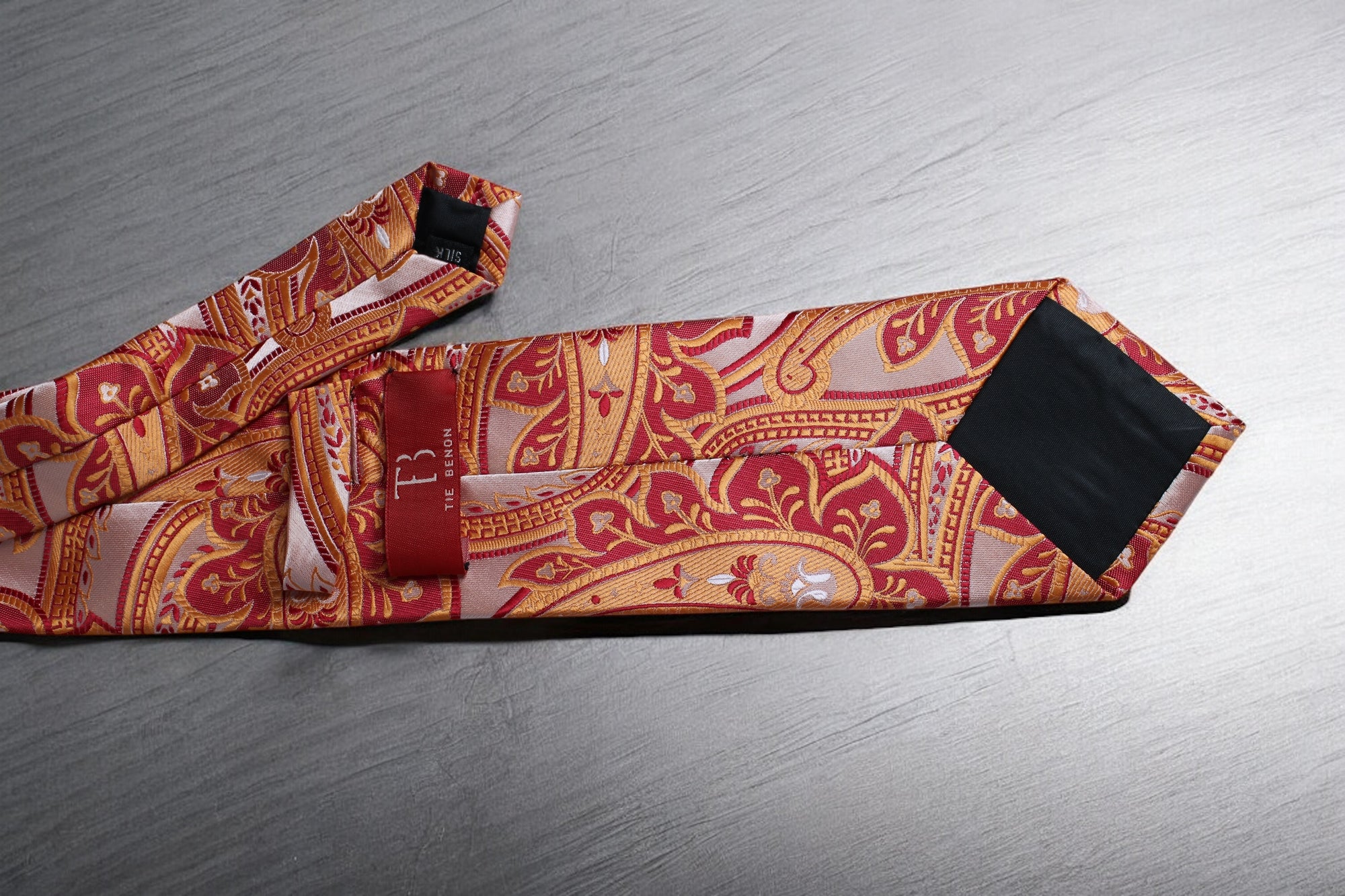 Orange Paisley Tie - Elegant Vintage Swirl Design