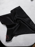 Black Solid Pocket Square