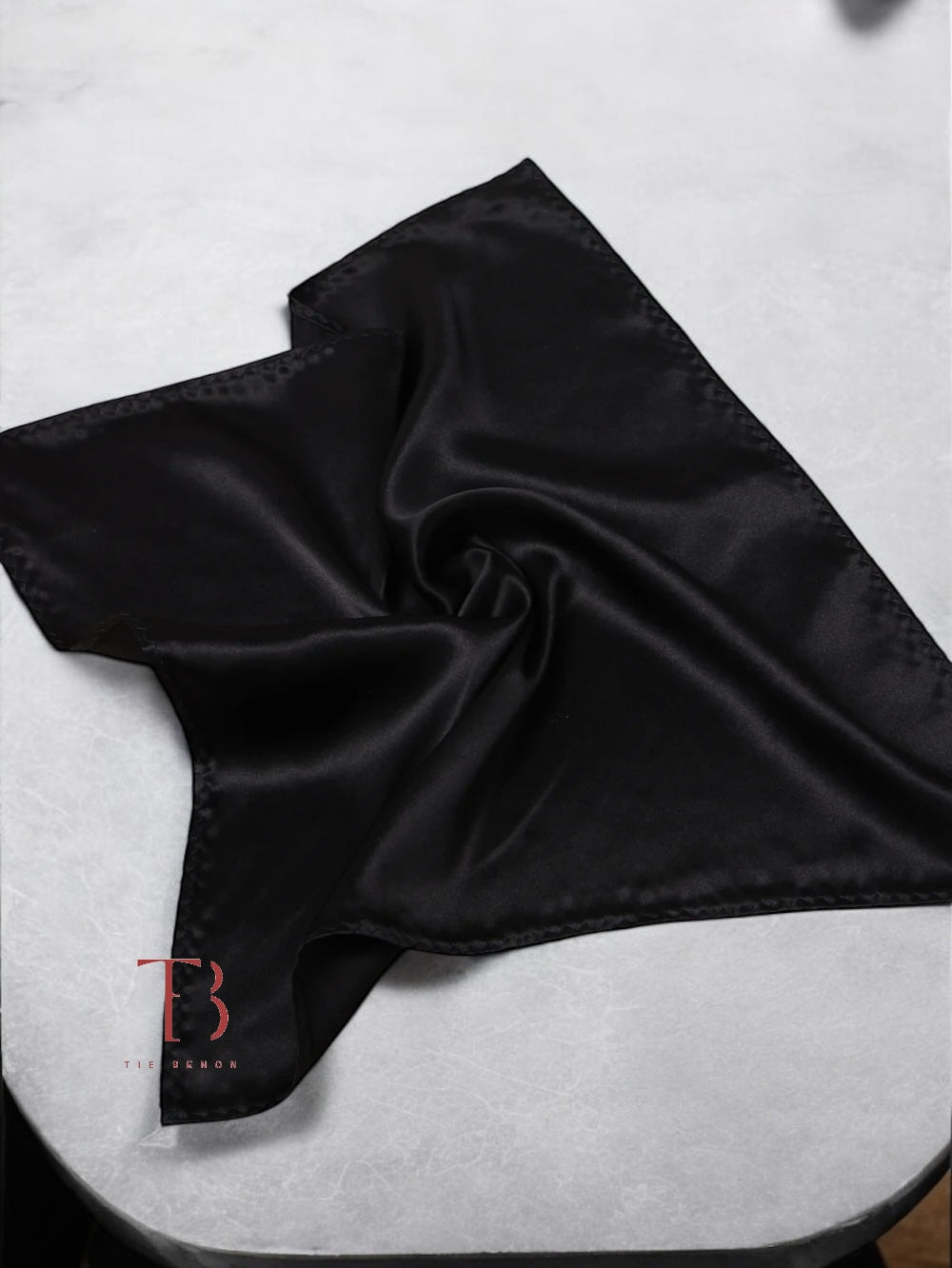 Black Solid Pocket Square