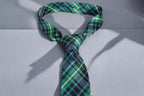 Green & Navy Plaid Tie - Classic Tartan Style