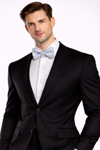 Silver Solid Double Layered Bowtie