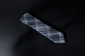 Bold Black & Silver Plaid Tie
