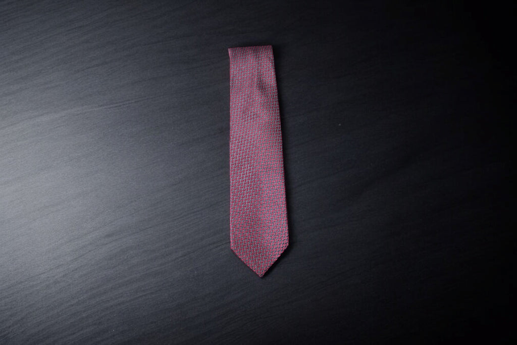 Deep Maroon & Black Geometric Tie