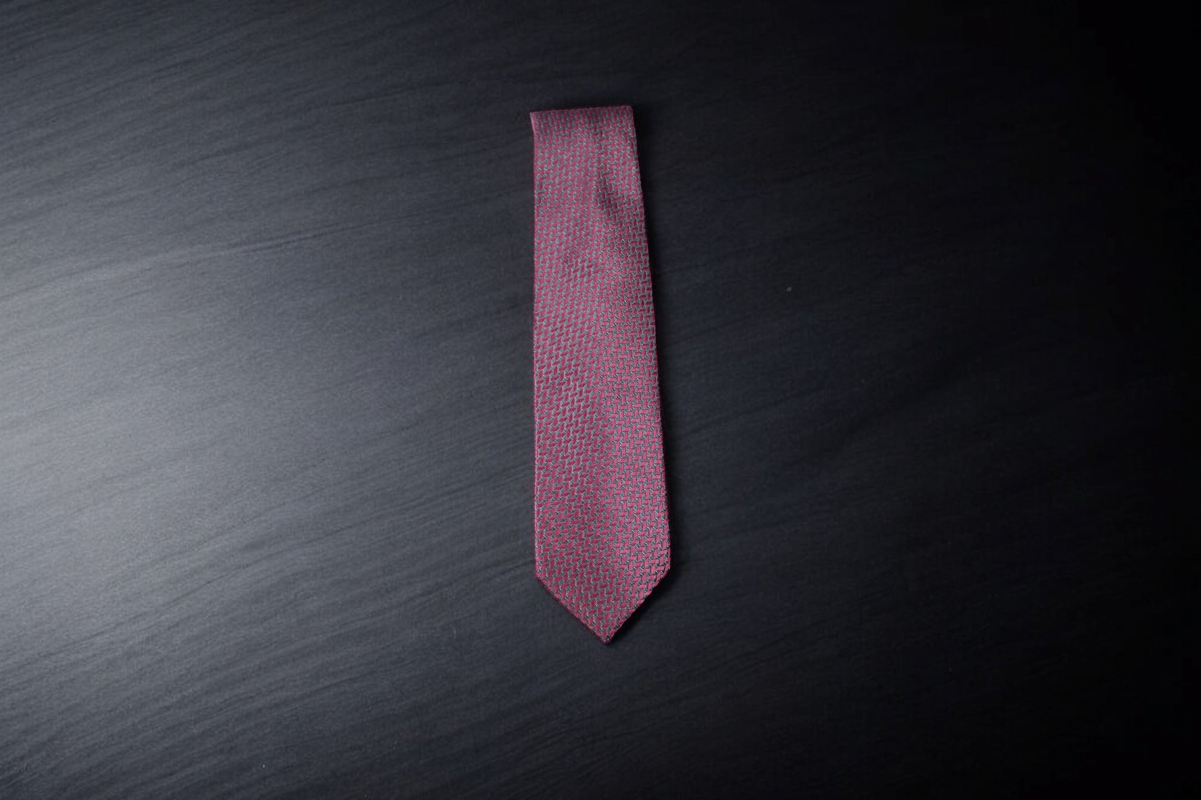 Deep Maroon & Black Geometric Tie