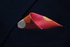 Vibrant Red and Pink Tie With Pocket Square