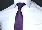 Deep Purple & Black Paisley Tie - Luxurious Pattern