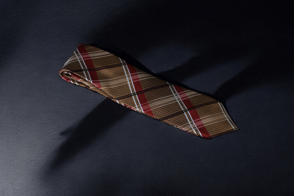 Classic Rich Gold Checkered Tie