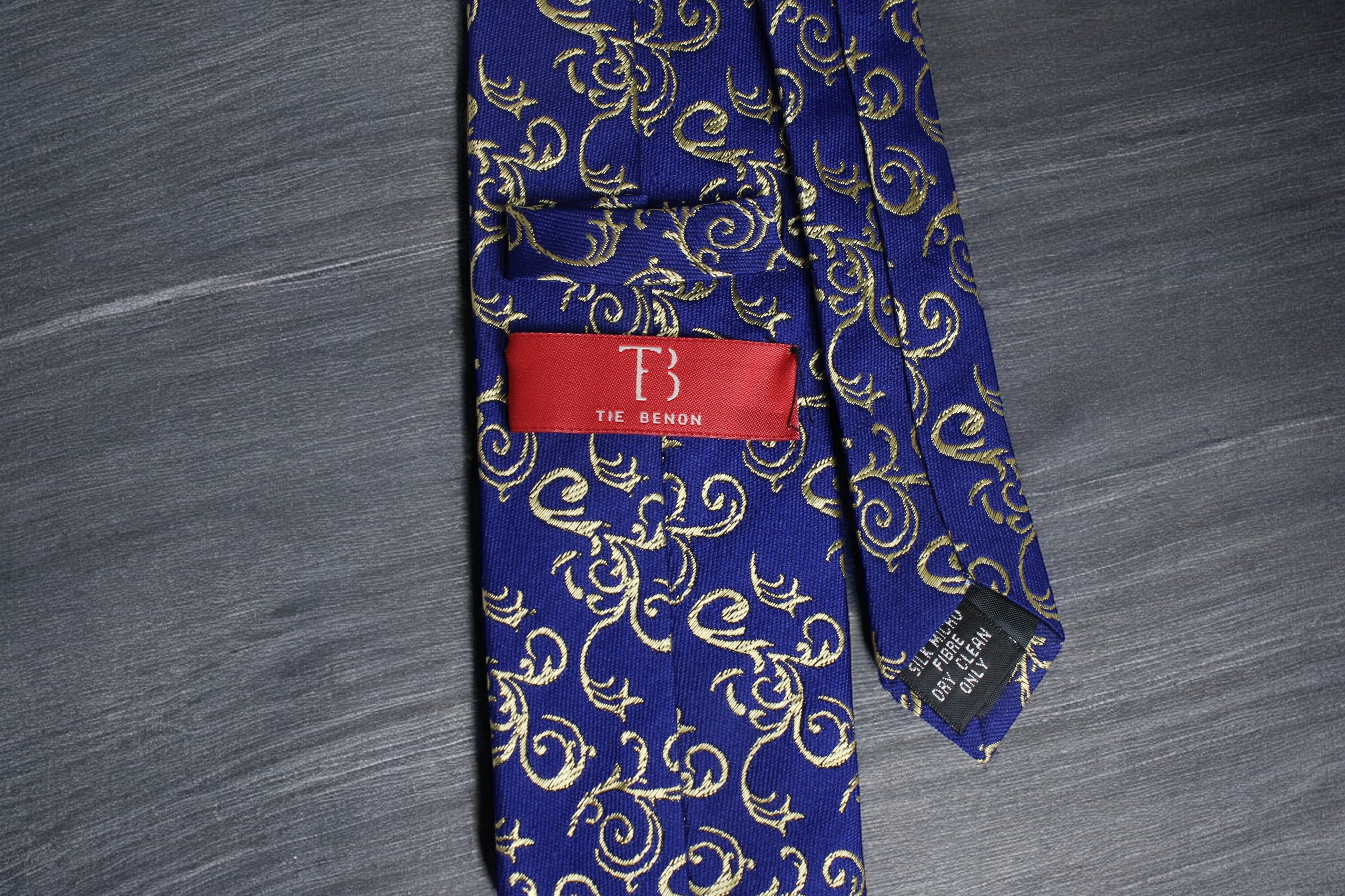 Royal Blue & Gold Swirl Tie