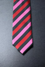 Elegant Red Black Stripes Tie